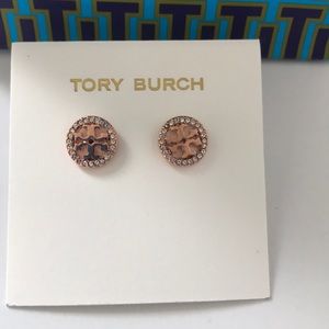 Tory Burch Jewelry - New Tory Burch crystal logo stud earrings Tory Burch Jewelry - New Tory Burch crystal logo stud earrings